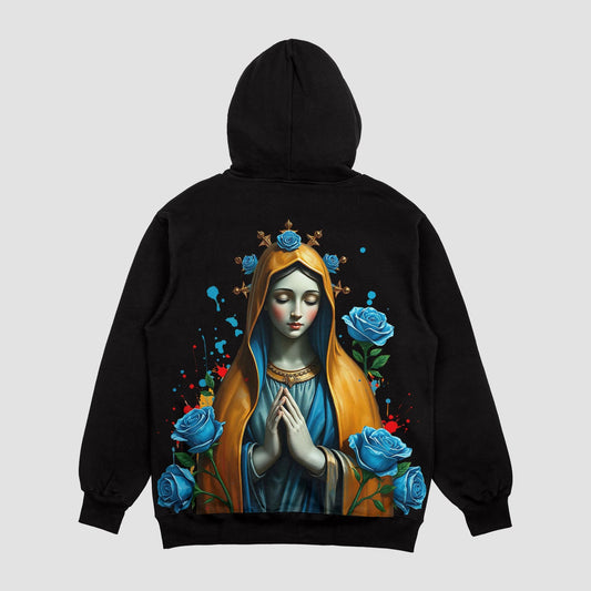 Guadalupe Blue Roses Hoodie